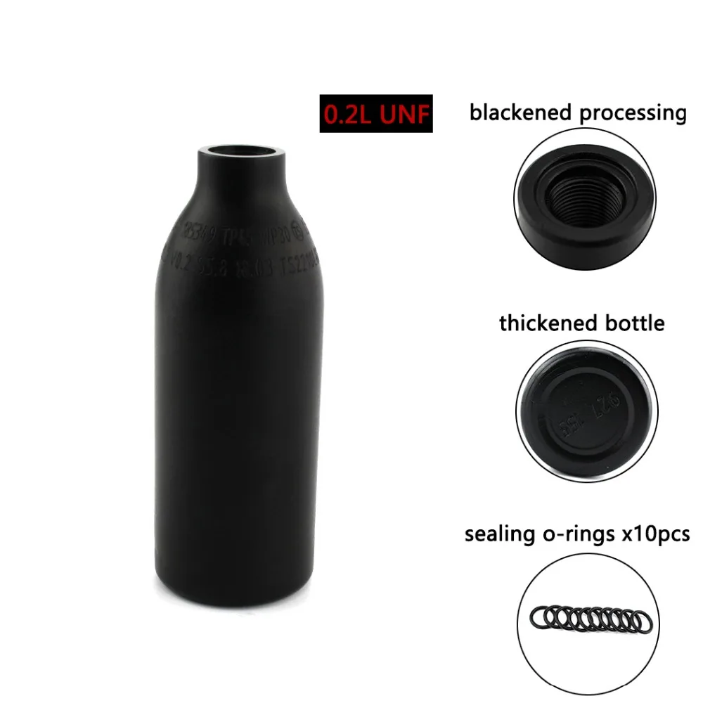 

PCP Paintball Airforce Airsoft 5/8-18UNF HPA Cylinder 0.2L 200cc Air Bottle 6061 Aluminum Alloy Tank Air Refill 300bar 4500psi