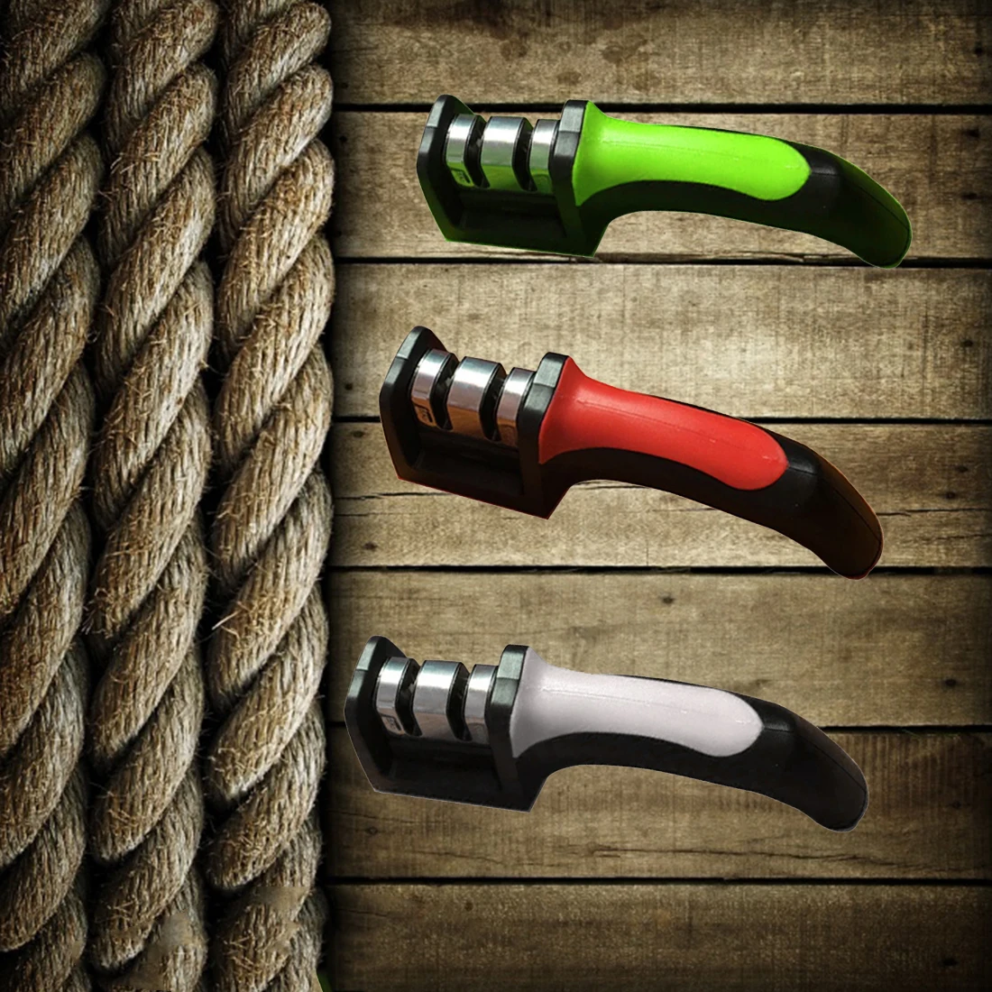 

Knife Sharpener Quick Sharpener Professional 2 Stages Sharpener Knife Grinder Non-Slip Silicone Rubber