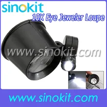 Регулируемый светодиодный свет 10X глаз Ювелирная Лупа Ремонт часы черный MG13B-2