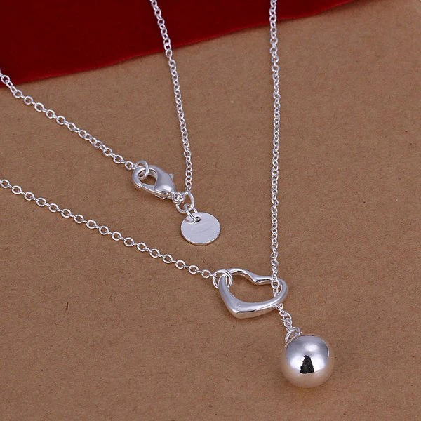 

S-N164 wholesale,925 jewelry silver plated ball pendants necklace,romantic chian,fashion jewelry, Nickle free,antiallergic,