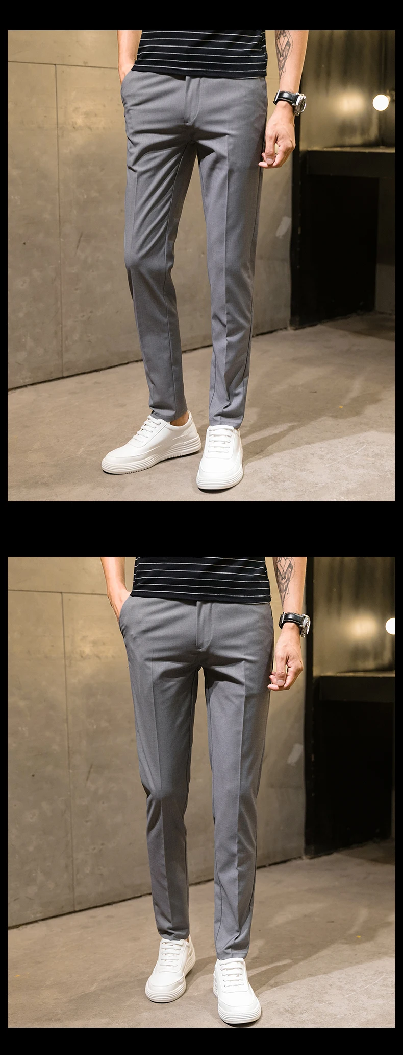 Однотонная одежда мужская формальная костюм брюки Slim Fit Бизнес Man Брюки Размеры 28-36 Молодежные мужские рабочие брюки