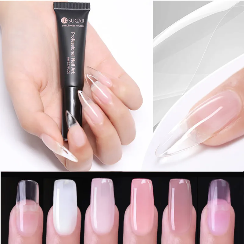 

UR SUGAR 8ml Nail Acrylic Poly Builder UV Gel White Clear Crystal UV LED Gel Tips Quick Extension Nails Art Manicure Gel Lacquer