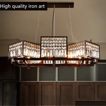 

DOXA 10 Heads Suspension Luminaire Vintage Industrial Lighting Pendant Lamp Loft Retro Lamps Cafe Bedroom Iron Crystal Lampara