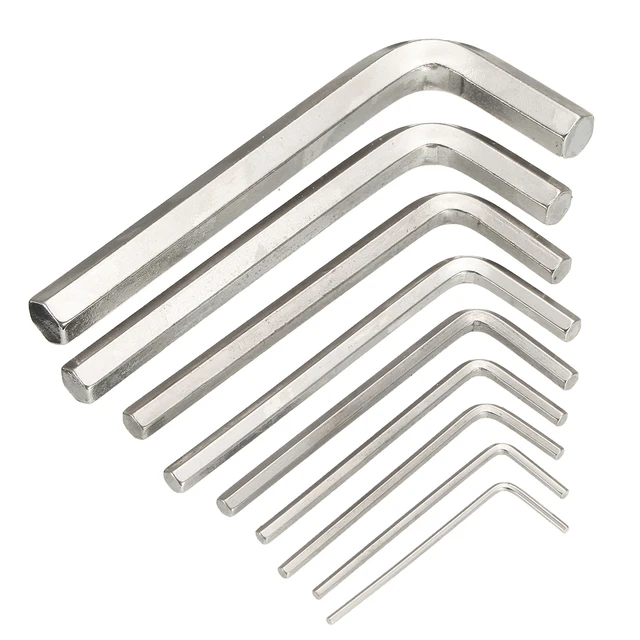 9Pcs Metric Combination Hex Key  Metric Allen Ball Point Wrench Set 1.5mm to 10mm  Industrial Spanner Torque Key Hand Tool