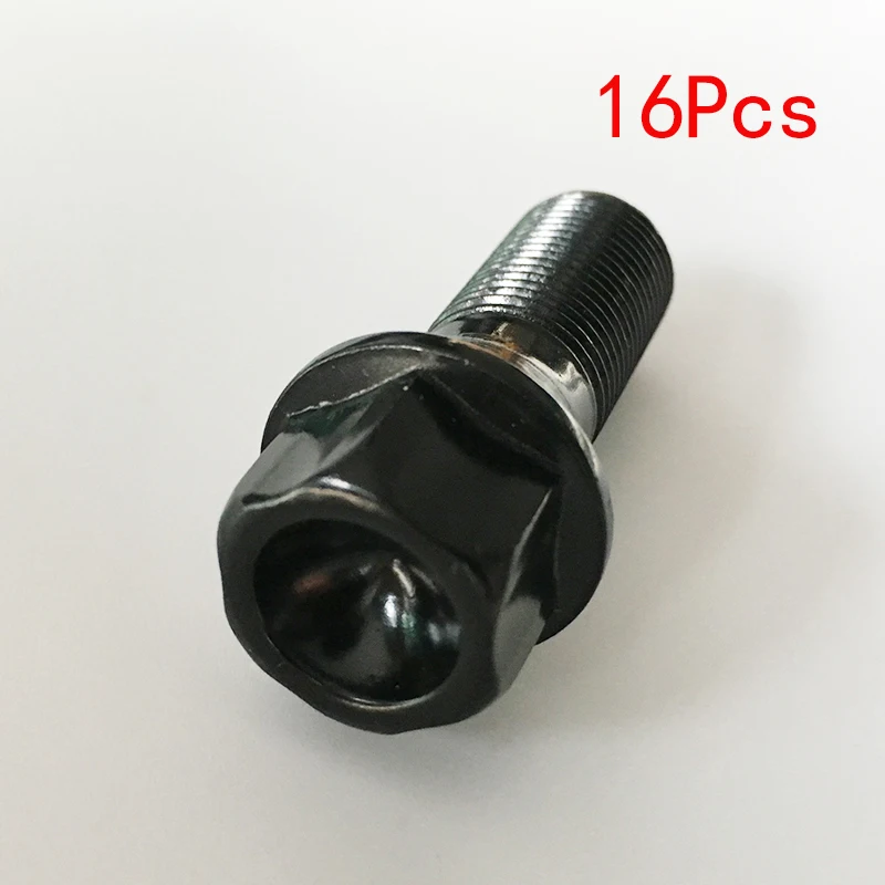 Колесные болты с черными наконечниками OEM 16 шт. гайки M14 * 1 25 для 1𧼠 2𧼢 3𧼱