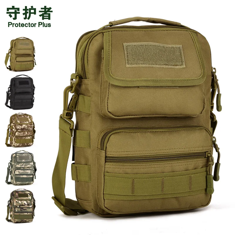 MOLLE man messenger bags shoulder travel bag army green wolf brown A3180in Crossbody Bags from
