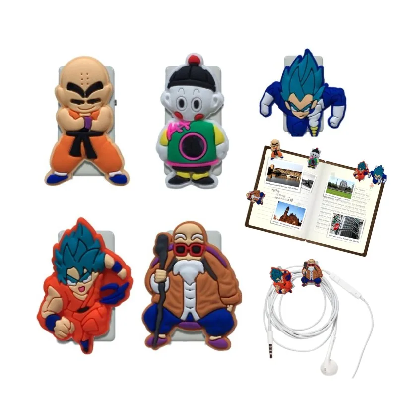 12 шт. Dragon Ball Z закладки с героями из мультфильмов для детей Скрепки Держатель для карты USB скрепляющие зажимы школьные принадлежности подарок