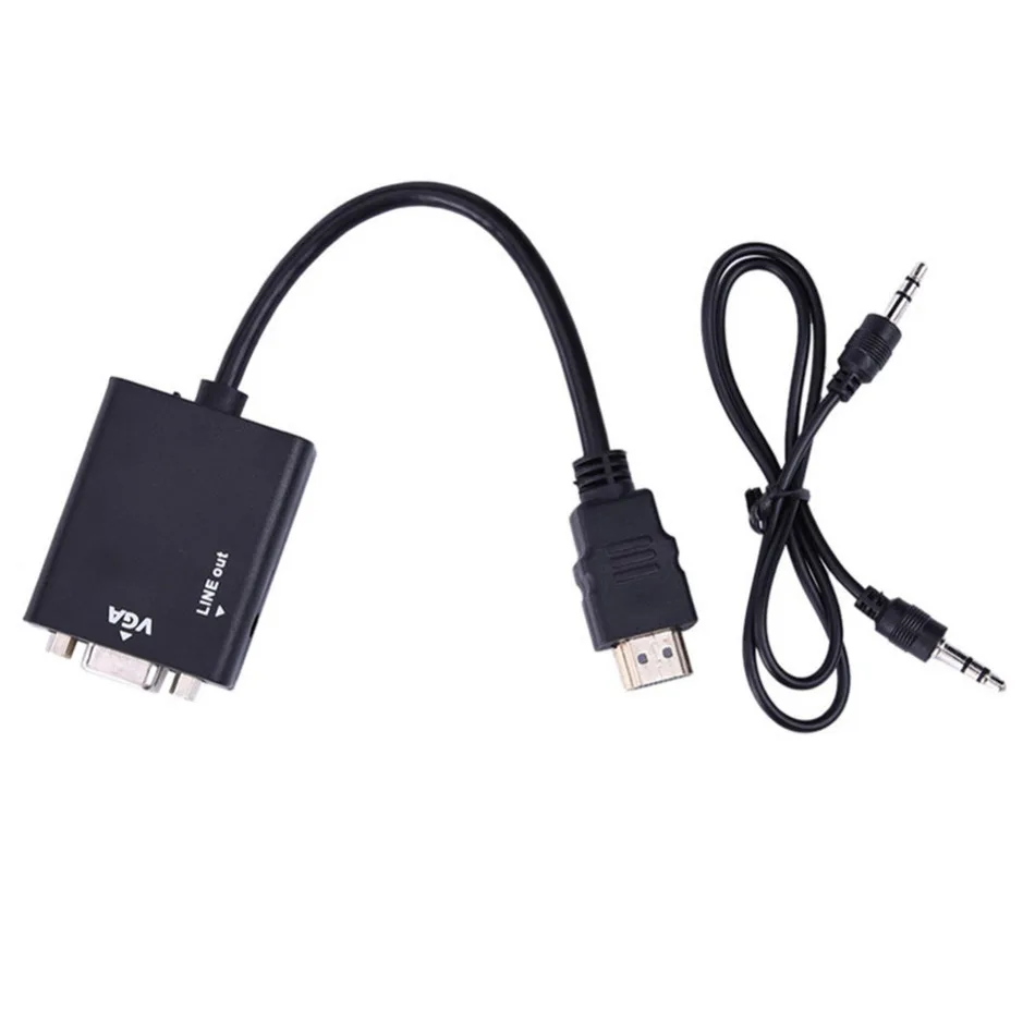 

hot sale HDMI to VGA cable Adapter With Audio HD Video Connection Cable Converter Adapter 1080P for PC