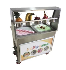 Free shipping hot sale 740w flat pan fried ice cream machine SINGLE POT Stainless steel Ice Pan Machine roll ice cream maker