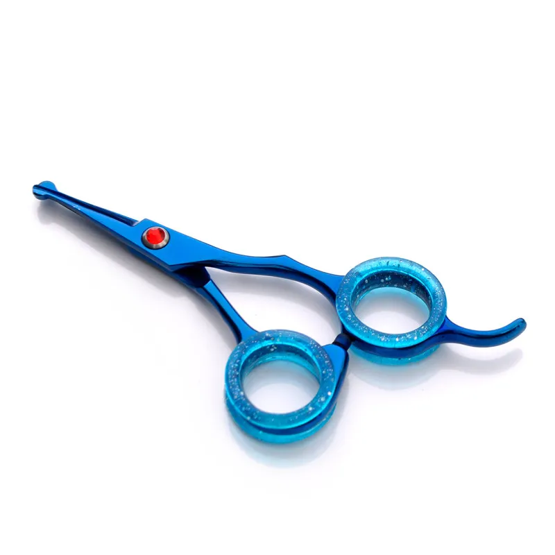 

Purple Dragon 4.5 inch Mini Safety Rounded Tip Professional Pet Straight Micro Serrated Small Scissor Dog Grooming Hair Cut Clip