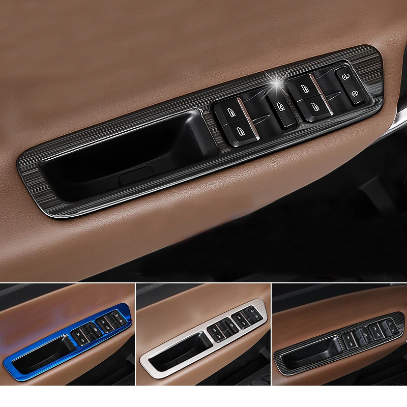 

Lsrtw2017 Carbon Fiber Abs Stainless Steel Car Window Switch Control Panel Frame for Geely Boyue 2016 2017 2018 2019 2020