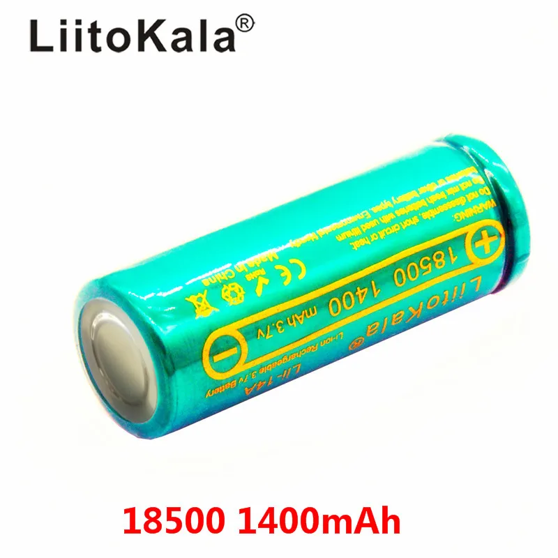 LiitoKala Lii-14A 18500 1400 перезаряжаемые батарея 18500 батарея 3,7 в для lashlight безопасный литий-ионный