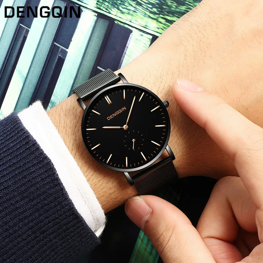 

Men Wrist Watch Luxury Quartz Sport Military Stainless Steel Dial Band Watch Man Reloj Hombre 2019 Men Wristwatch Clock
