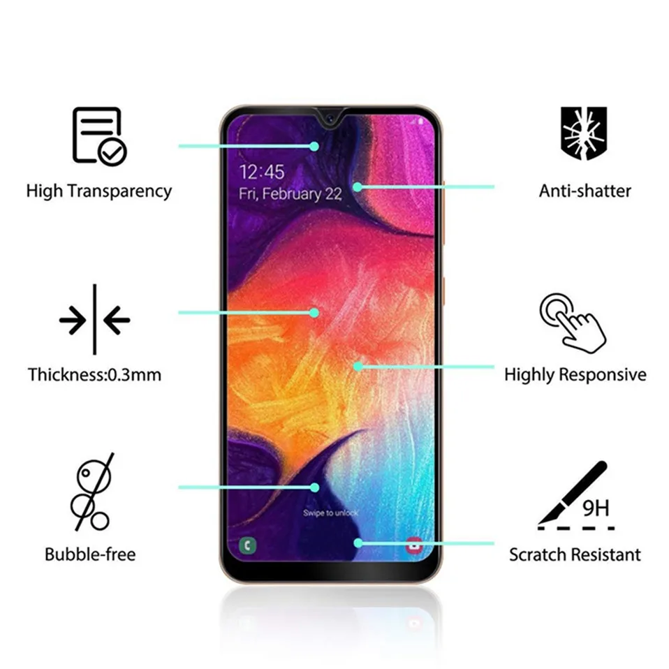 2 шт./лот для samsung Galaxy A50 A70 A40 A10 A30 A30S закаленное Стекло Экран протектор на Galax M10 M20 M30s M30 Камера крышка объектива