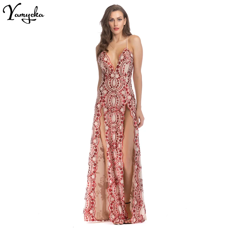 

Sexy Black white Red Sequins Summer Maxi Dress Women Spaghetti Strap Christmas party dress Night club Long Dresses vestidos Hot