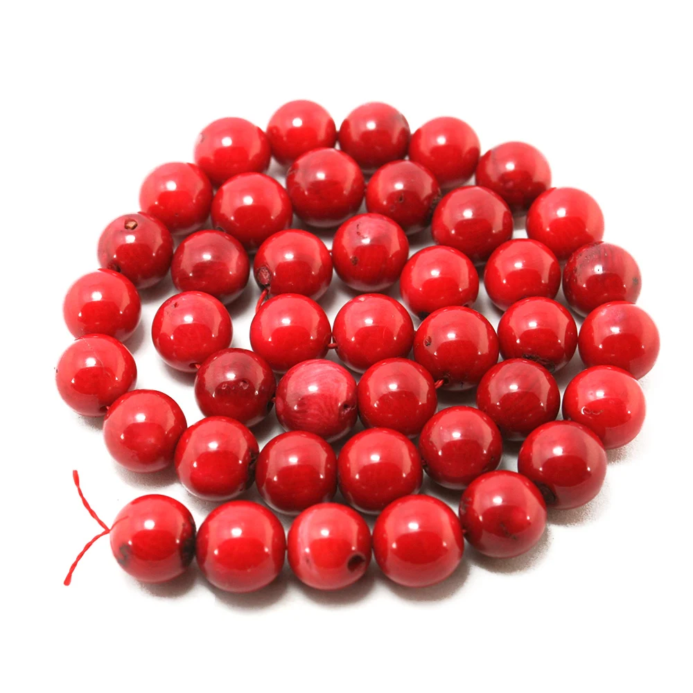 10mm Coral Coral Beads Natural Dyed 15'' Fit Jewelry Women BTB033 03in