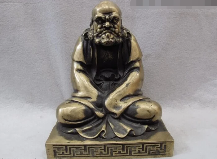

Collectible bronze S2640 Chinese Tibet Buddhism temple Bronze DaMo Bodhidharma Dharma arhat Buddha Statue (B0328)