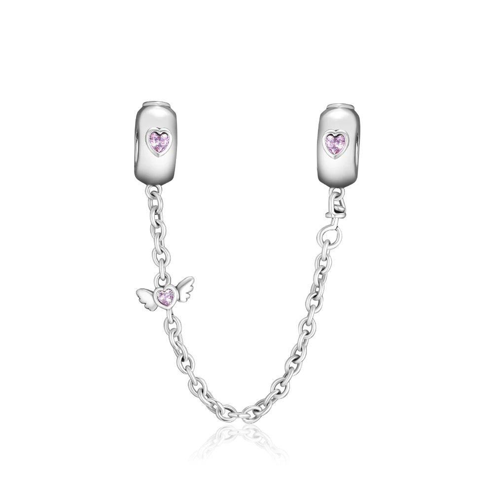 DIY Подходит для Pandora шармы Браслеты Яркие сердца шарики на страховочной цепочке Серебро 925 пробы-ювелирные изделия