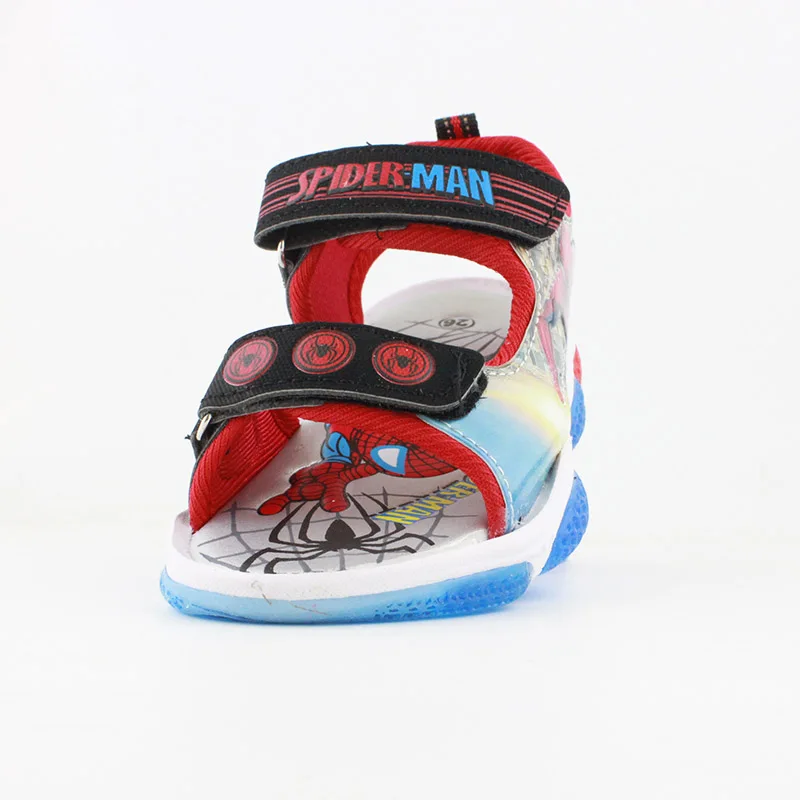 Новые детские мягкие сандалии с человеком-пауком светодиодный светильник Дисней летняя детская спортивная пляжная обувь европейский размер 20-31