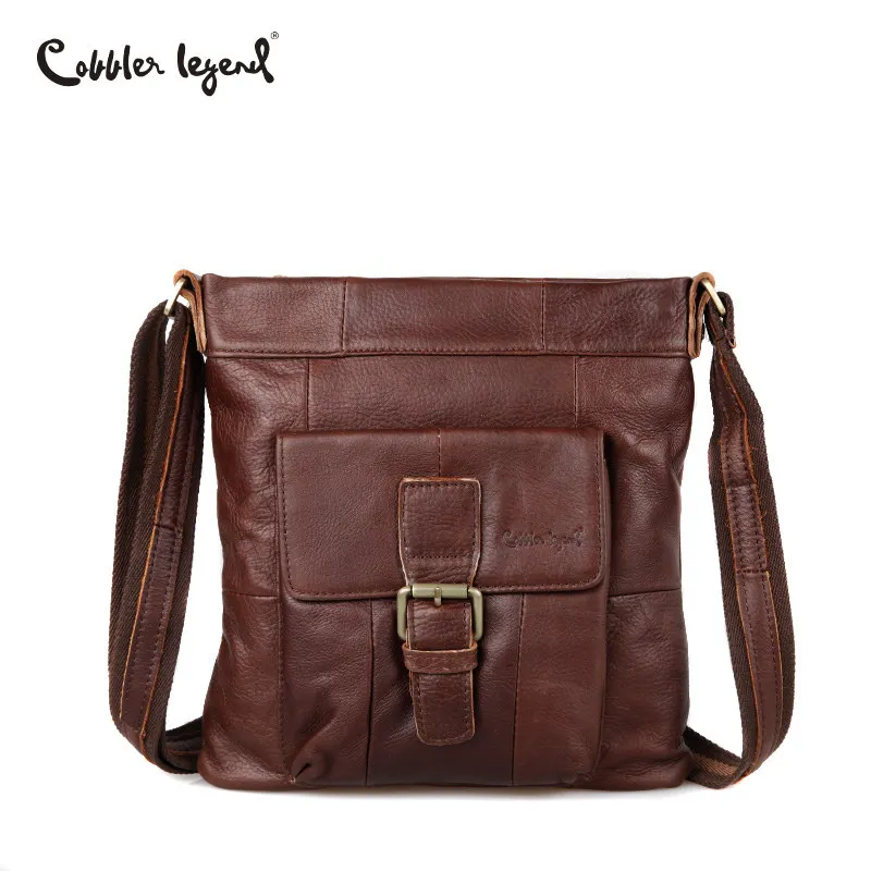 Cobbler Legend Men Crossbody Bags Flap Genuine Leather Men Bag Brand Zipper ipad Holder Leather Shoulder Messenger Bag for Men