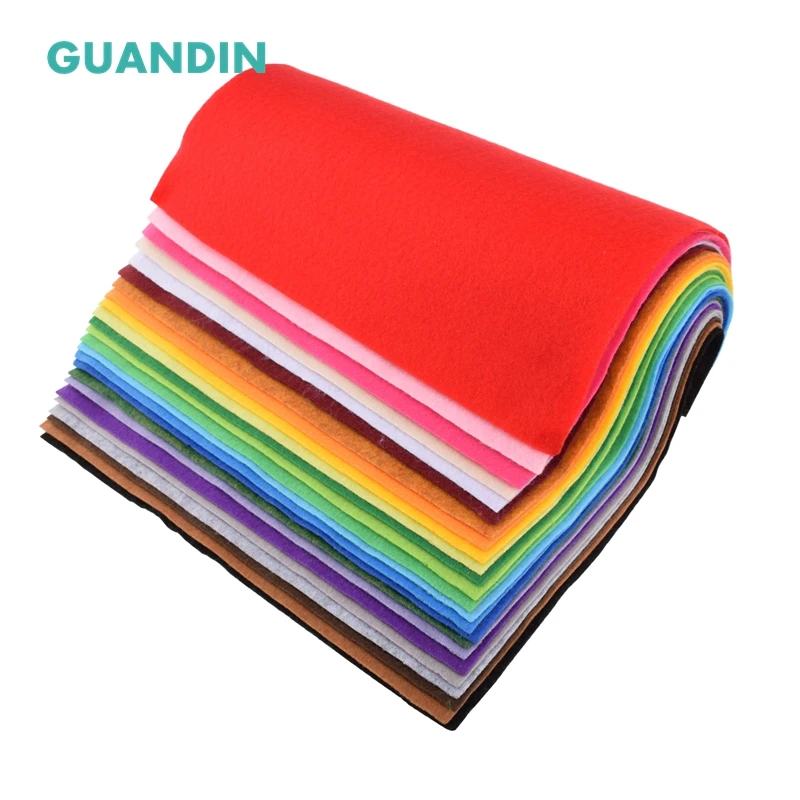 

GuanDin,Mix Color Soft Felt/Polyester Nonwoven Fabric/Thickness 1mm/for DIY Sewing Toys,Crafts Dolls/24pcs in 1 pack/30cmx30cm