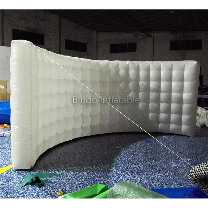  cheap inflatable curved Wall photo booth with led lighting Color Changable for party/wedding toy te