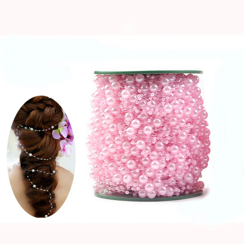 5m Garland Artificial Pearl Beads Chain Wedding Decoration Table Centerpiece Supplies Bride Bouquet DIY Hair Accessories Flower wedding arch cover birthday background supplies birthday backdrop decoration birthday party supplies