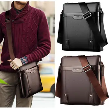 

Men PU Leather Shoulder Bag Briefcase Business Handbag Crossbody Tote Storage Bags