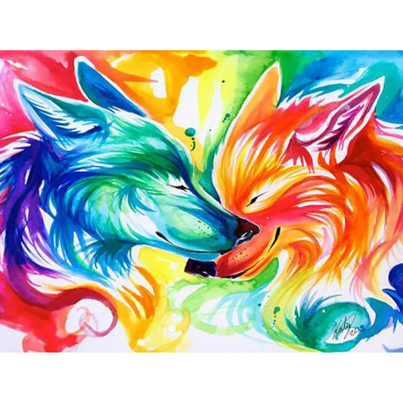 волк акварелью. разноцветный волк. векторное изображение волка. волк обои. красочные волки.