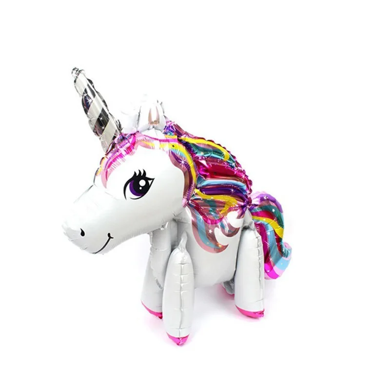 $ 1pc Large 4D Unicorn Foil Balloons Unicorn Party Decorations Birthday Party Decor Kids My Little Pony Party Supplies Kid's Toy