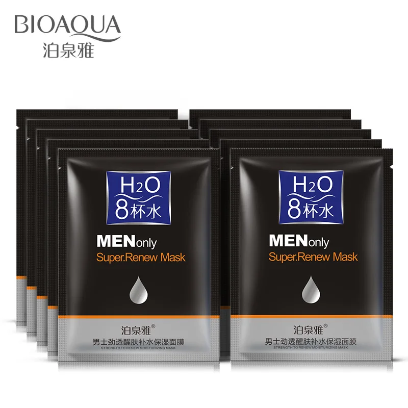 Мужская маска для лица BIOAQUA Eight glasses глубокая Очищающая черная с Черной головкой |