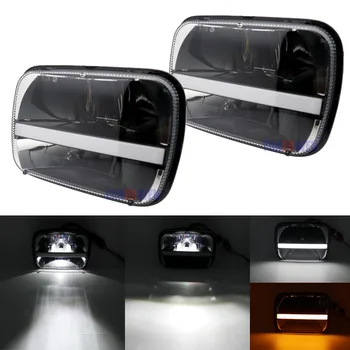 

5X7 7X6 Led Headlights Hi/Lo Sealed Beam Headlamp DRL Amber Turn Signal Headlights For Chevy Corvette Jeep Wrangler Cherokee XJ