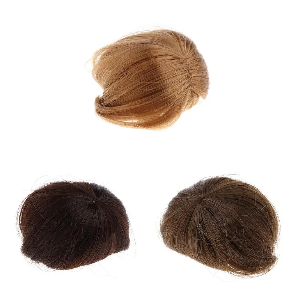 Adorable Doll Wig Short Straight Bob Style w//Bangs for 1//8 BJD Dark Brown