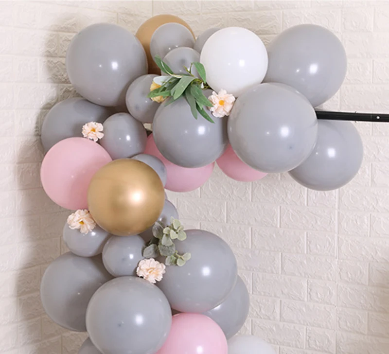 

GIHOO new popular 50pcs gray macaron matte latex balloon wedding birthday theme party decorative props balloons