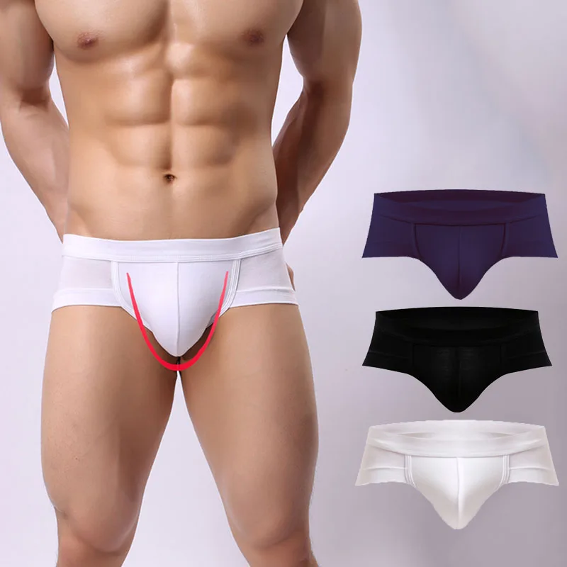 

DEWVKV Mens Clothing 2019 Mens Sexy Briefs Breathable Comfort Cotton Material Sissy Panties Fourteen Colors Underwear Men HJH