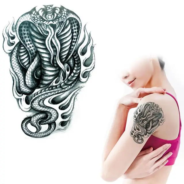 tribal arm tattoo stickers domineering black flame cobra temporary tribal arm tattoo stickers domineering black flame cobra temporary