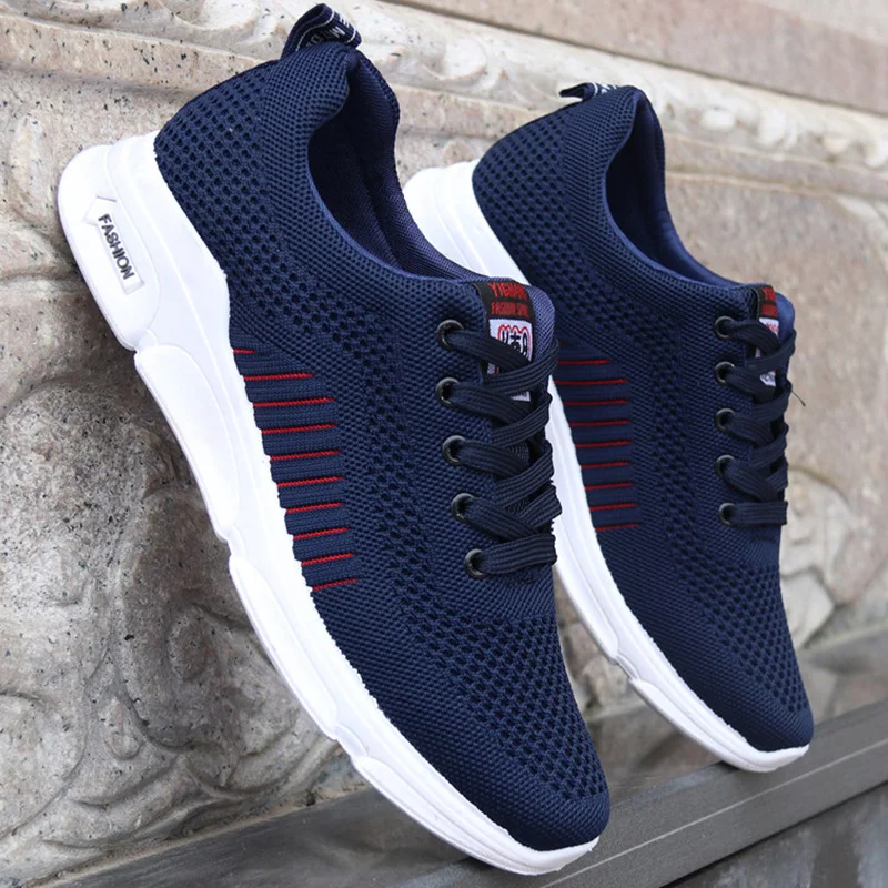 

Air Mesh Wedges Shoes For Men Mixed Colors Shallow Causal Sneakers PU Sole Lace-Up Shoes Hollow Breathable Plaid Mans Footwear