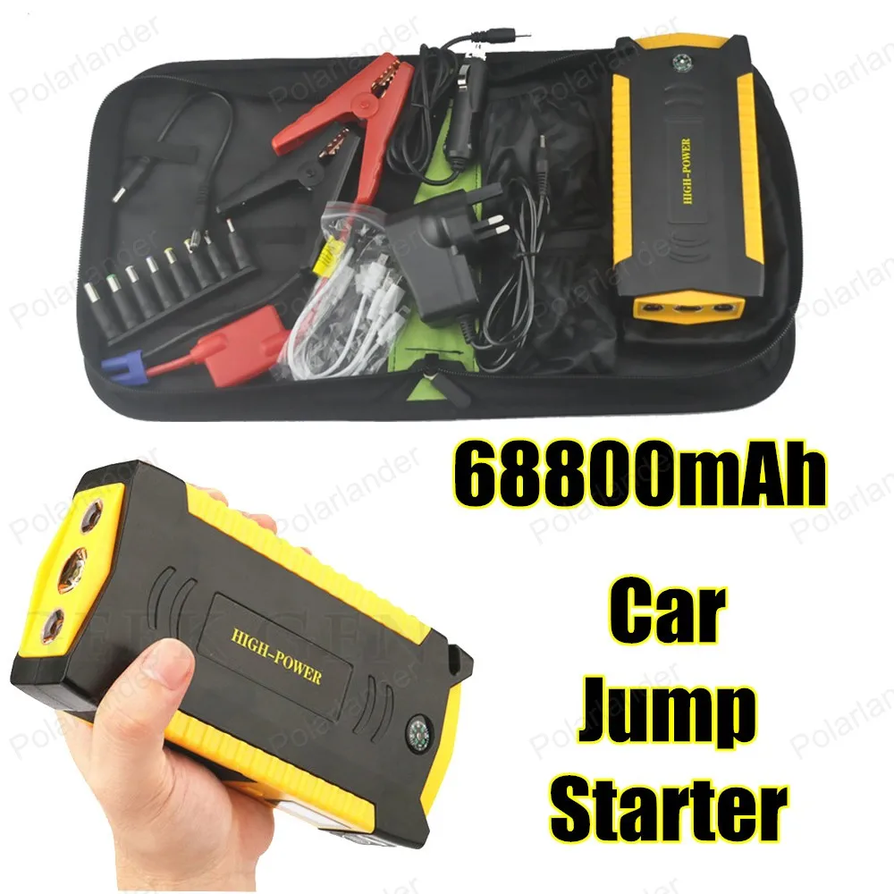 Mini portable car jump starter multi function diesel power bank bateria battery 12V 69800mAh peak car