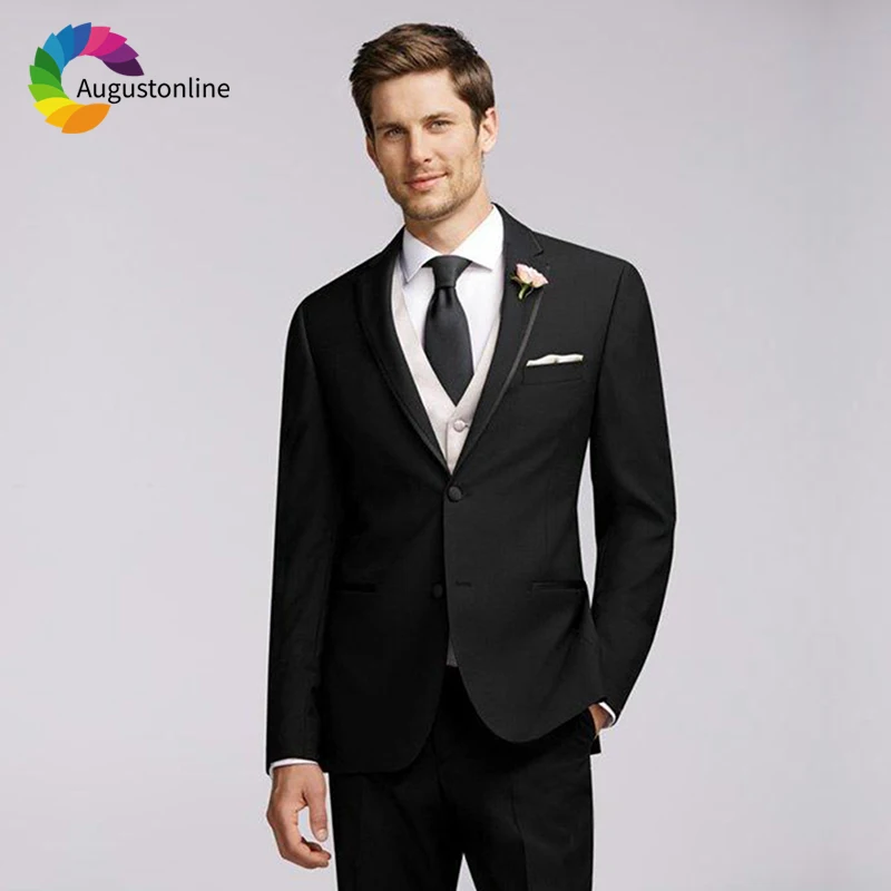 Men Suits For Wedding Black Bridegroom Groom Prom Slim Fit Formal Blazer Custom Tuxedo Best Man Costume Homme 3Piece Ternos men suits 2020 wedding tuxedo bridegroom groom wear slim fit man blazer custom tuxedo costume homme jacket pants vest