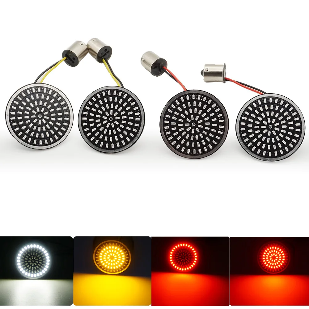 

Motorcycle Turn Signal Indicator Light 1156 1157 LED Inserts Bullet Lamp with cover For Harley Sportster Touring Glide Dyna FLST