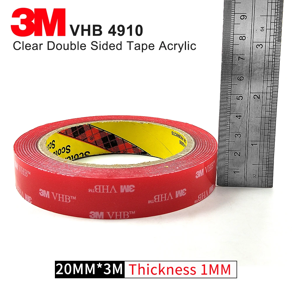 10cmx10cmx1mm Clear 3M VHB 4910 Acrylic Foam Double Sided Adhesive Tape