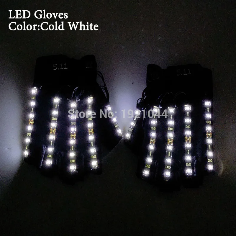 Дизайн, 1 пара(= 2 шт.), светодиодный перчатки, принадлежности для танцевальной вечеринки, питание от 1-23 а батареи, яркий светодиодный светильник, перчатки, вечерние принадлежности - Цвет: Cold White