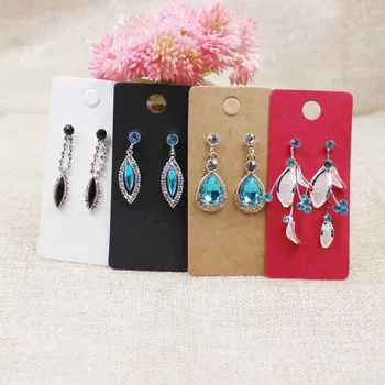

4*9cm kraft/black /hot pink/white paper blank jewelry earring display card custom logo cost extra 200pcs per lot