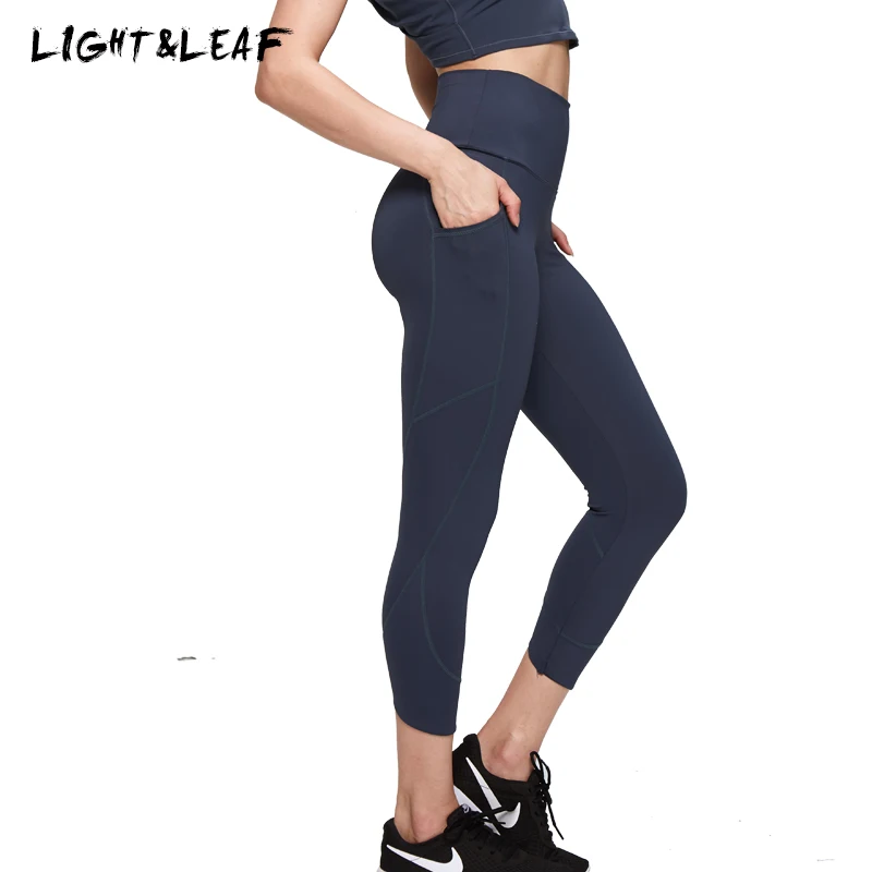 light&leaf Women crop Workout leggings gym women running crops gyms high waist capris women