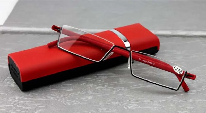 Высококачественные деловые мужские и женские полуоправные очки для чтения из нержавеющей стали плюс TR90 материал для отправки очков