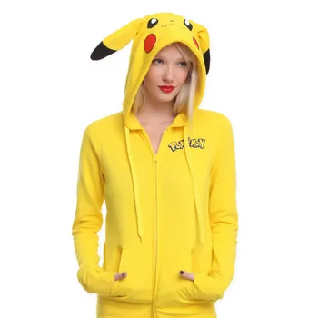 

Kawaii Women Hoodie Sweatshirt Pokemon Go Hoodies Sweatshirt Casual Pikachu Hoodie Jacket Coat Sweatshirt Animal Costume