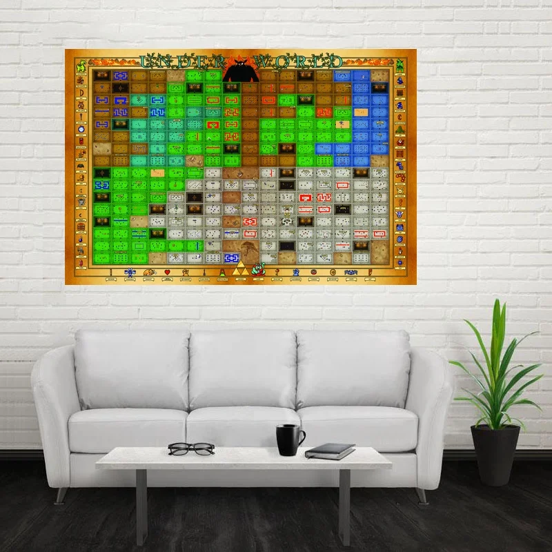 Zelda map underworld Art painting Poster Prints Home Wall Decor