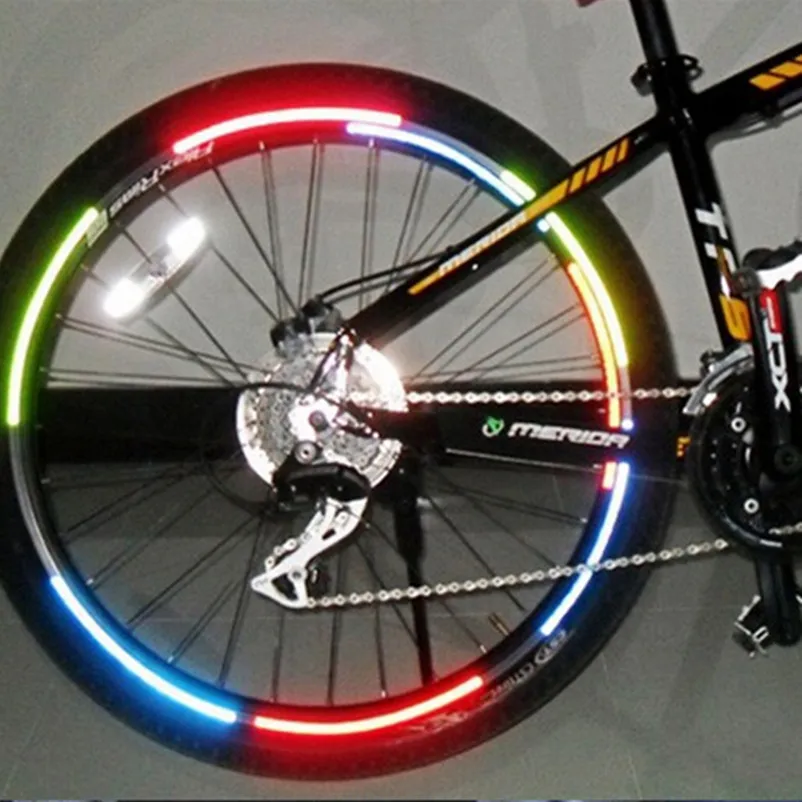 Reflector de bicicleta fluorescente MTB bicicleta pegatina rueda de ciclismo pegatinas reflectantes accesorios de calcomanía BRS2001