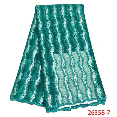 

European New Arrvals Laces 2019 Sequin Embroidered Net Nigeria Wedding Dress Lace Fabric African French Lace Fabric QF2635B-7