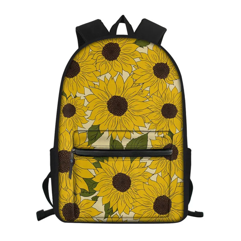FORUDESIGNS/сумки на плечо для женщин, с принтом подсолнухов, школьные сумки для подростков, школьный рюкзак для подростков, Детская сумка с цветочным принтом - Цвет: P5914Z58